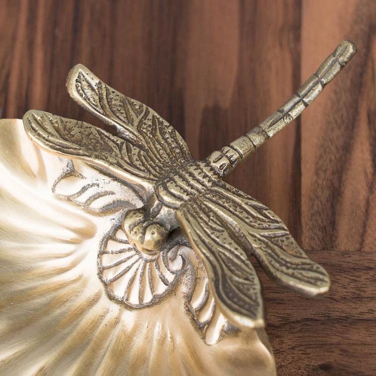 Подставка для мелочей и украшений Стрекоза Dragonfly Tray Brass Finish