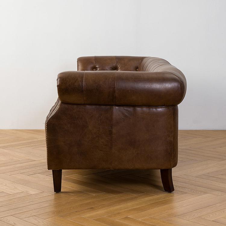 Трёхместный диван Парламент, красно-коричневые ножки Parlament 3 Seater, Red Brown Wood D