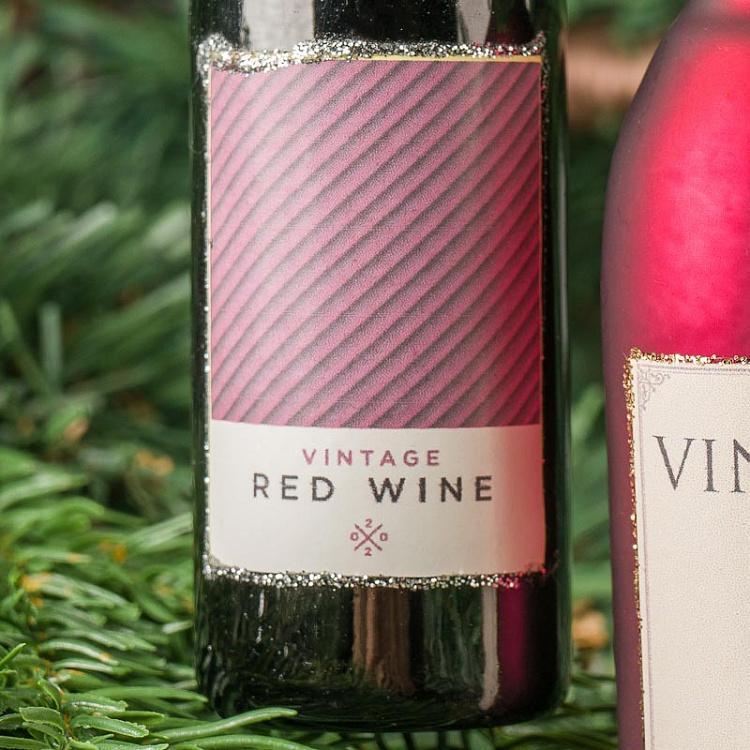 Набор из двух ёлочных игрушек Красное вино Set Of 2 Glass Hangers Red Wine 13,5 cm