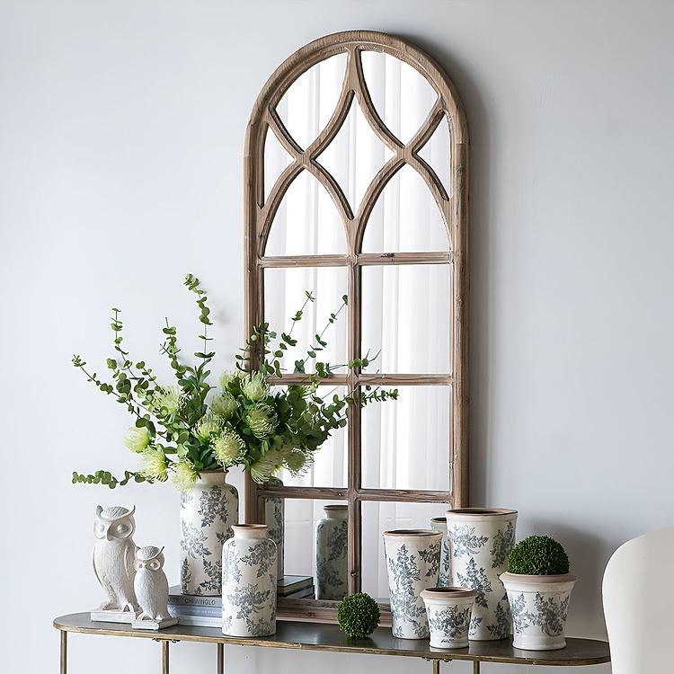 Ваза с узором из серых цветов, S Flower Vase Small Blue