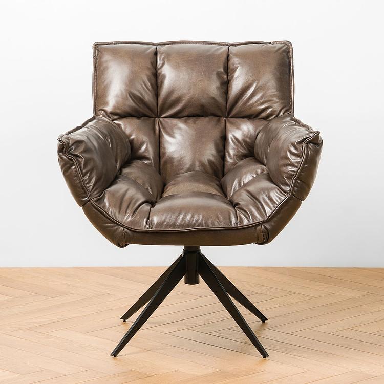 Вращающееся кресло Центр, чёрные матовые ножки Center Swivel Armchair, Black Matt Metal RM
