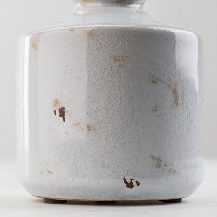 Низкая белая керамическая мини-ваза Бутыль Bottle Vase White Low