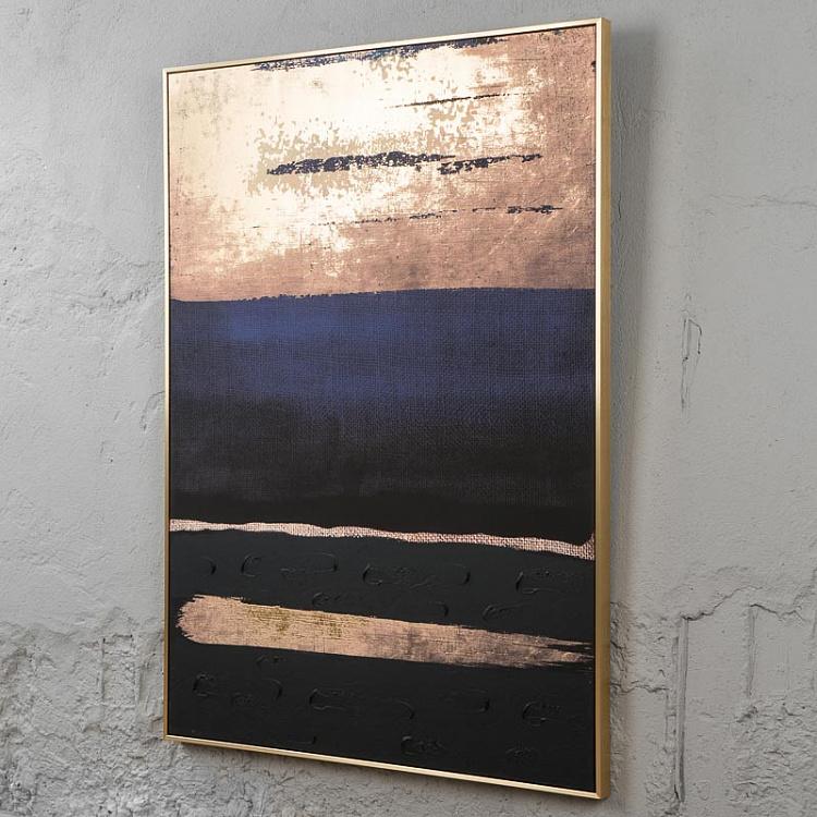 Вручную раскрашенная картина на холсте в золотой раме Закат Canvas Picture With Golden Frame Sunset