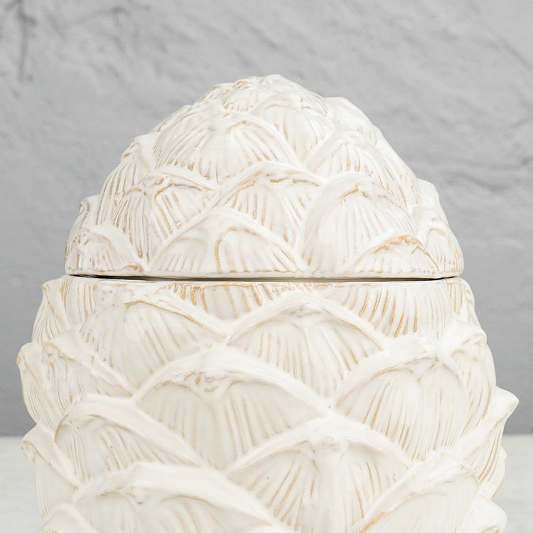Ёмкость для хранения Сосновая шишка Pine Cone Box White Large