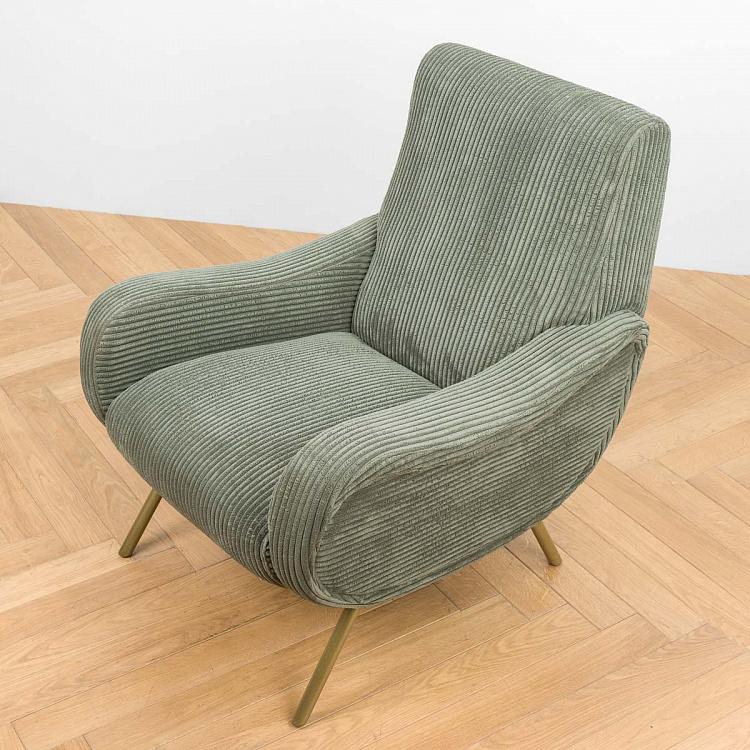 Зелёное кресло Альберт Albert Armchair Green Velvet