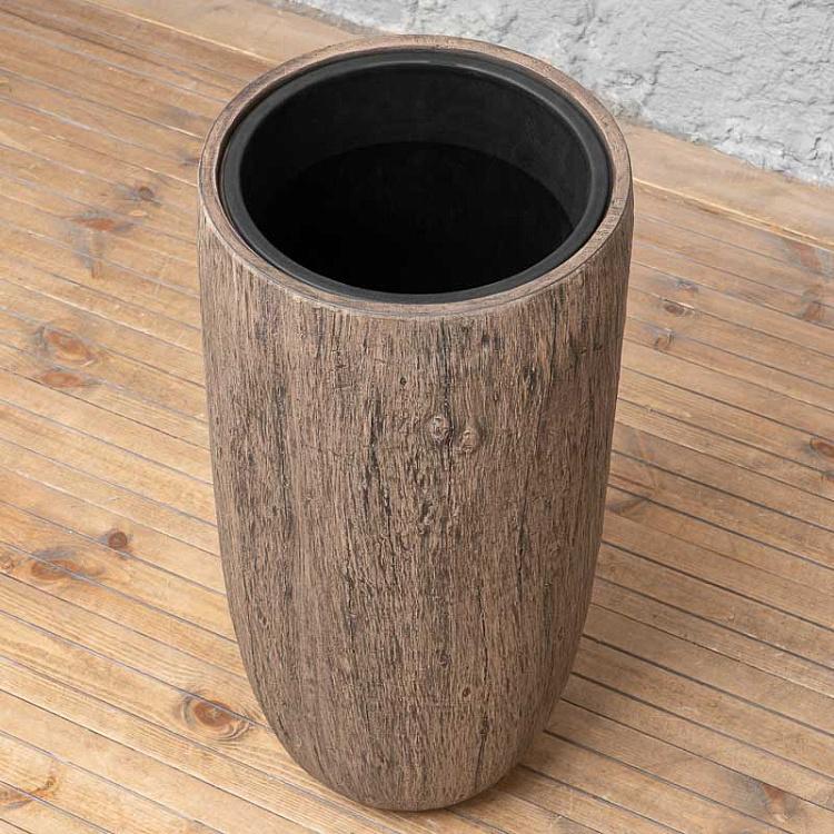 Высокое кашпо Эффектори светлый дуб, S Effectory Wood Tall Pot Oak Small