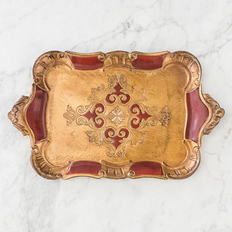 Поднос Антуанетта Antoinette Tray Gold And Red