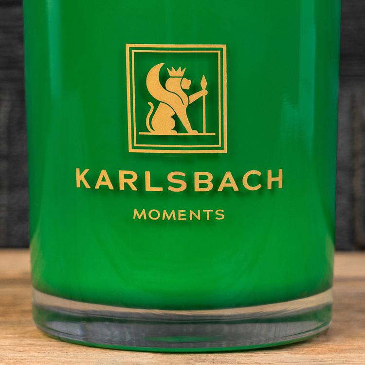 Аромасвеча в зелёном стакане с золотой крышкой Магнолия Aroma Candle In Dark Green Glass With Gold Lid Magnolia