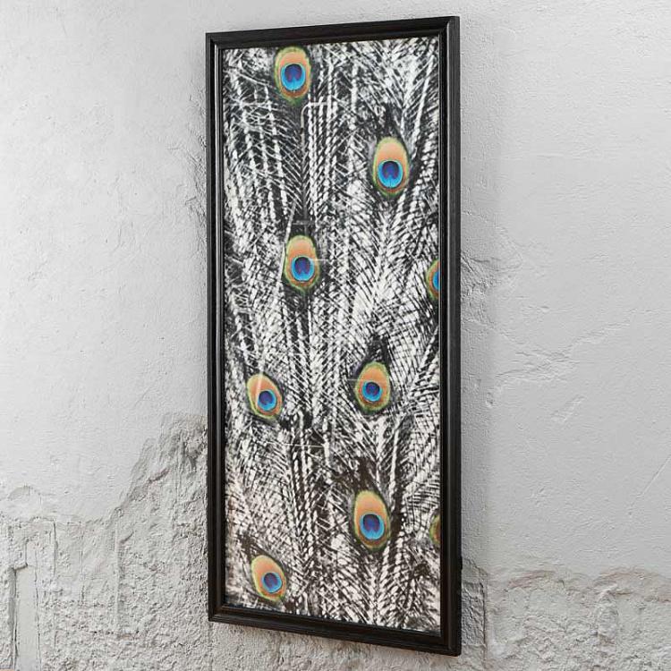 Панорамная картина-принт Хвост Павлина цветная, средняя часть Animal Peacock Color 2 Middle