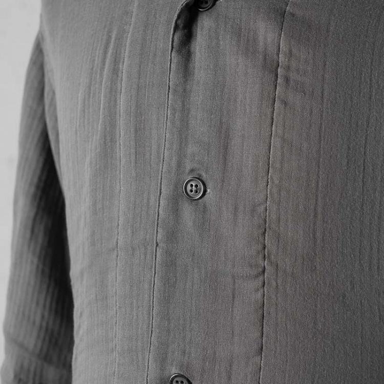 Тёмно-серая пижама из лёгкого хлопка, размер M Crepe Gauze Pajamas Sleep Wear Dark Grey M