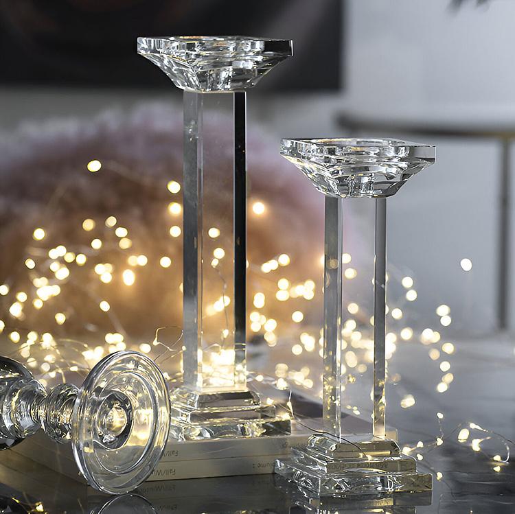 Хрустальный подсвечник Леон  Leon Crystal Pillar Candle Holder