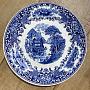 Винтажная тарелка Vintage Plate Blue White Medium 23