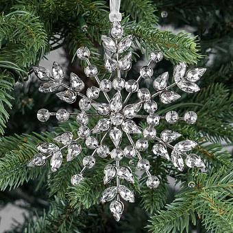 Transparent Stones Snowflake Silver 14 cm