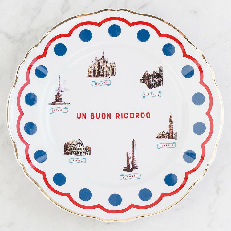 Обеденная тарелка Хорошие воспоминания Памятники Un Buon Ricordo Dinner Plate Monumenti