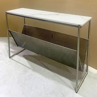 Marble Console With Mesh Compartment