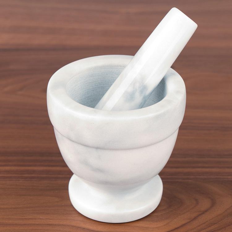 Светло-серая мраморная ступка с пестиком Скандинавия Nordic Mortar And Pestle Grey