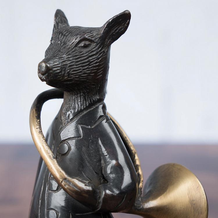 Статуэтка Лис с горном  Fox With Horn Bronze Finish
