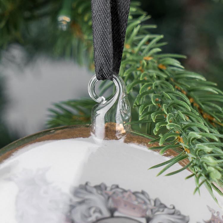 Ёлочная игрушка Белый медальон с гербом Medallion With Coat Of Arms White 12 cm