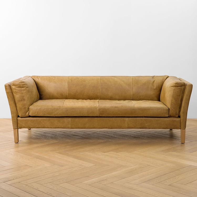 Трёхместный диван Линкольн, ножки белёный дуб Lincoln 3 Seater, Bleached Oak PF