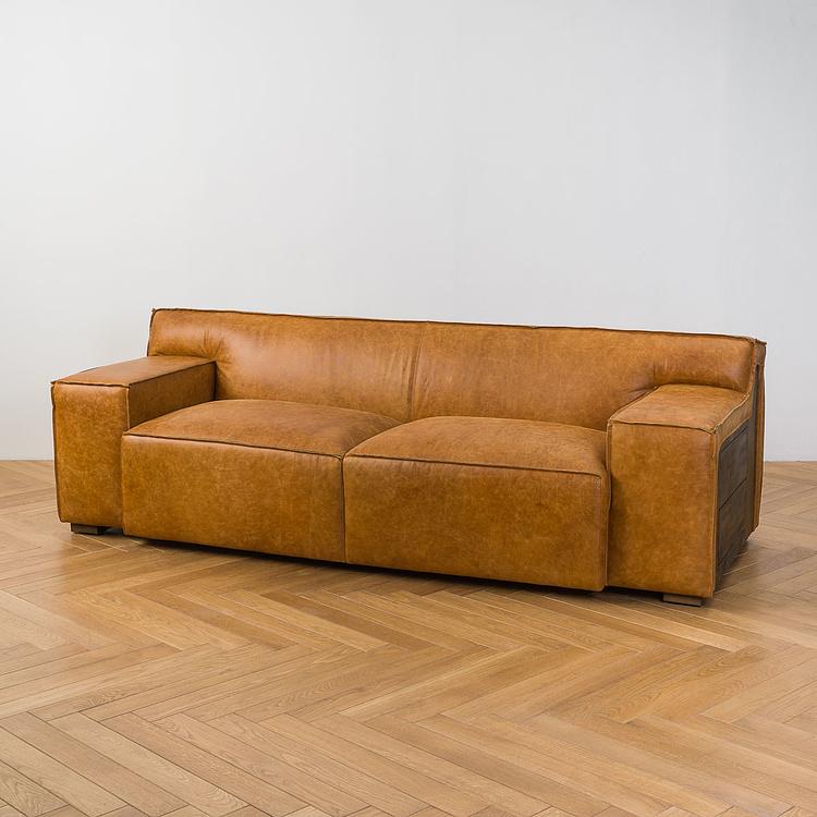 Трёхместный диван Мадрид, светлые ножки Madrid 3 Seater, Light Brown Wood D