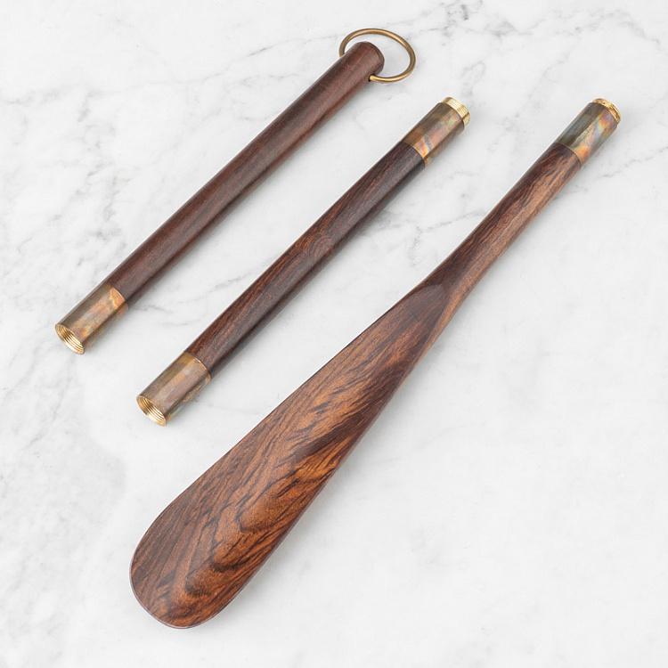 Ложка для обуви из латуни и дерева манго Shoehorn Mango Wood And Brass