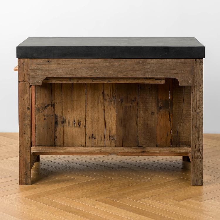 Кухонный остров с выдвижным столом Грета Greta Black Marble Counter With Sliding Table