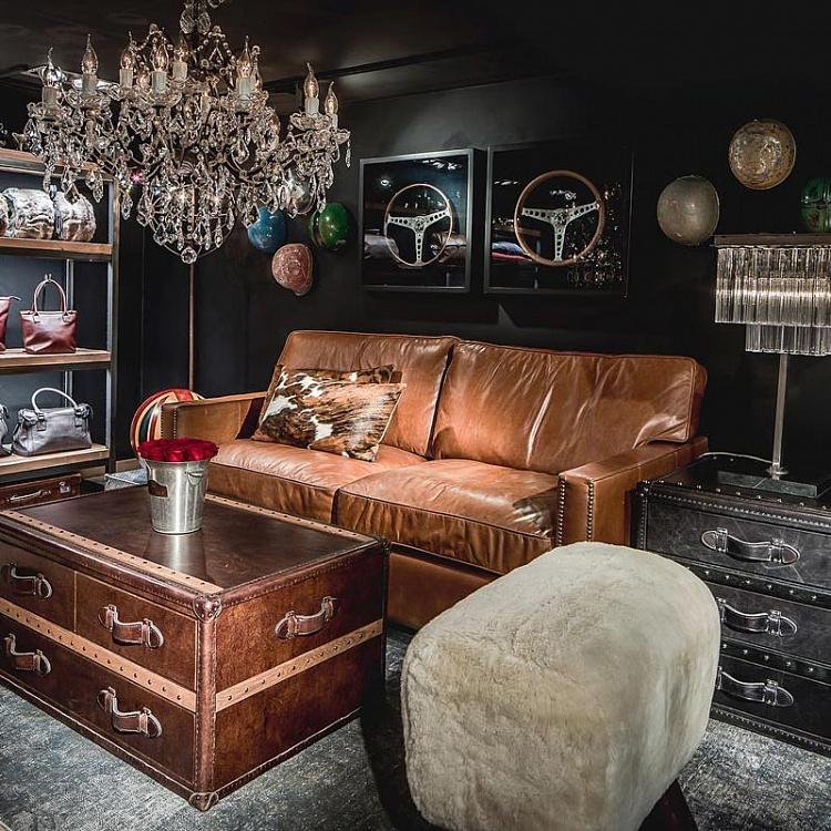 Арт-объект Кожаный руль гоночного автомобиля за стеклом в раме, M Shadow Box Leather Steering Wheel Medium