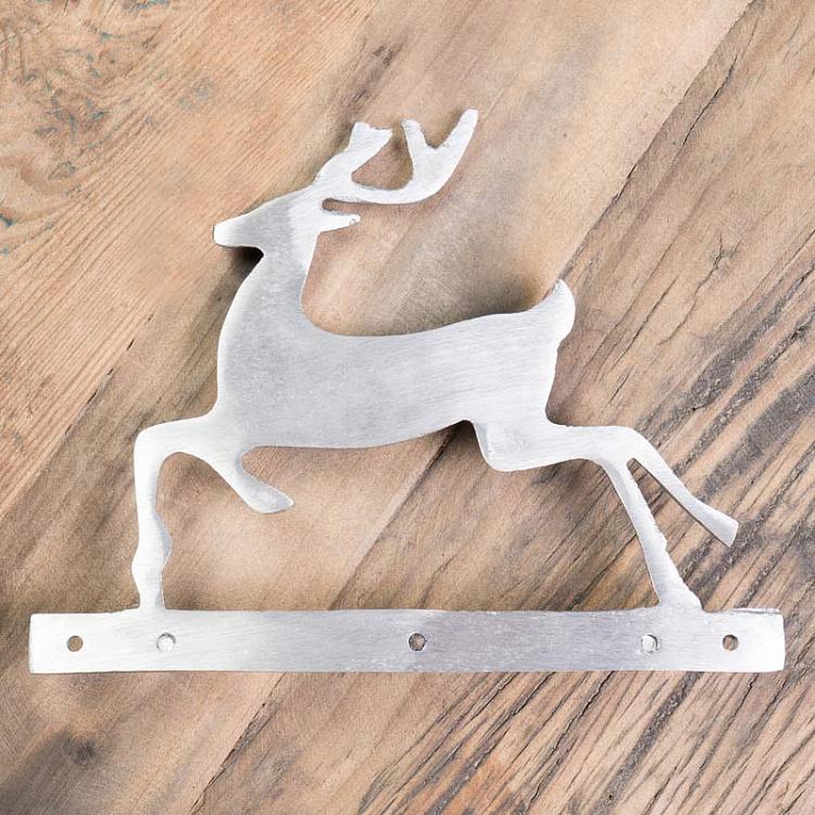 Трёхместная настенная вешалка Бегущий олень Coat Rack 3 Hooks Leaping Deer