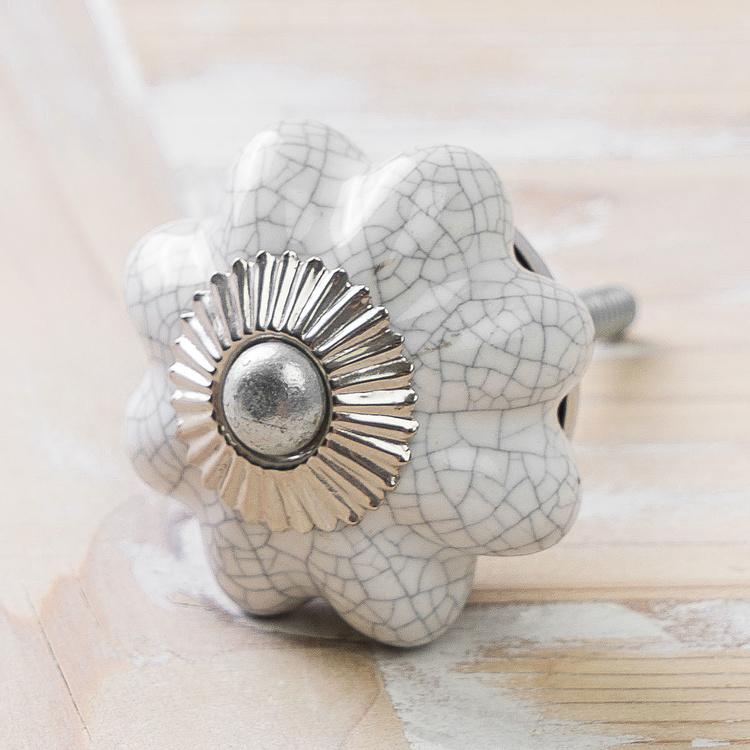 Мебельная ручка Кремовая дыня с кракелюром Cream Crackle Melon Ceramic Knob