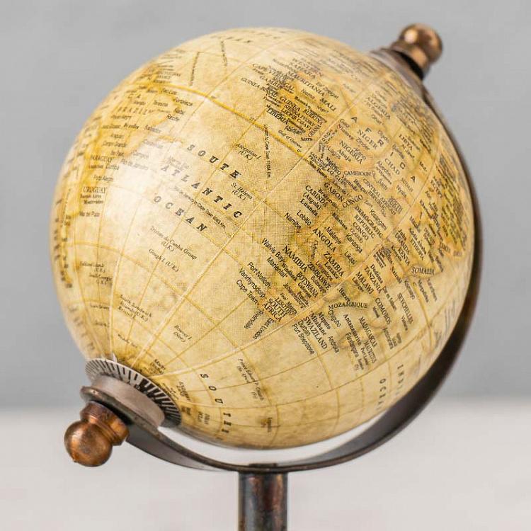 Набор из трёх винтажных маленьких глобусов Set Of 3 Vintage Globes Tiny Mango Wood