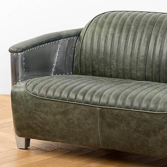 Двухместный диван Liner 2 Seater PF натуральная кожа Matcha Grain