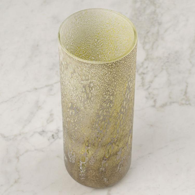 Жёлто-серебристая высокая ваза Кратер Cratere Jaune Argent High Vase