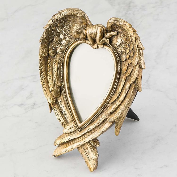 Рамка для фото с Ангел с золотыми крыльями Golden Angel Wings Photo Frame