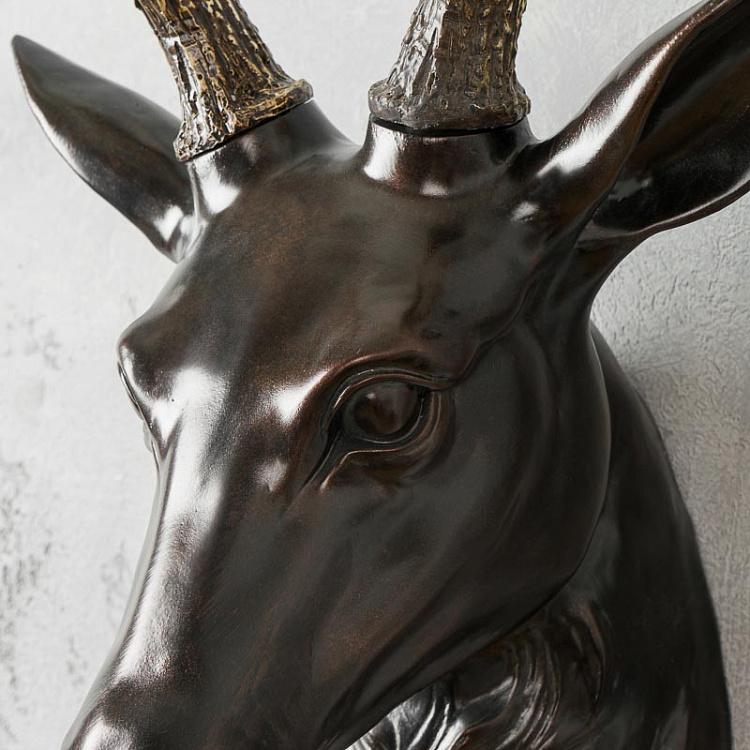Настенное украшение Голова оленя чёрная Wall Object Deer Head