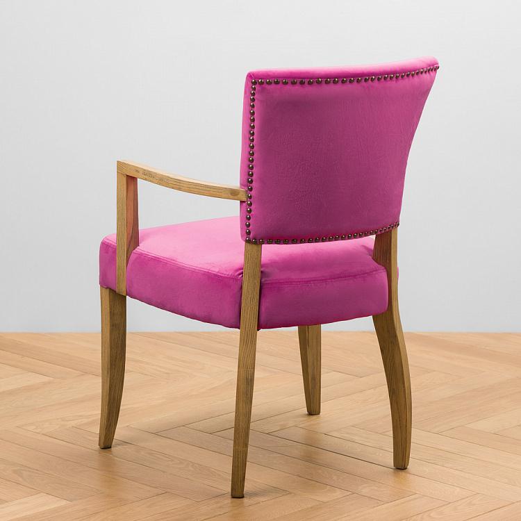 Стул Мами с подлокотниками, светлые ножки Mami Dining Chair With Arms, Oak Brown