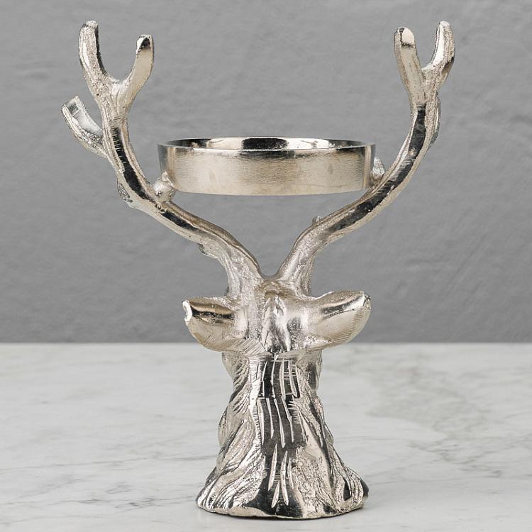 Подсвечник на одну свечу Олень Candle Stand Deer Silver