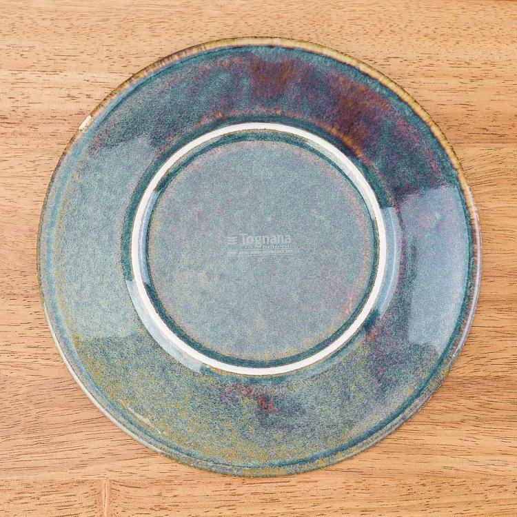 Десертная тарелка сине-коричневая Блум Bloom Blue And Brown Dessert Plate