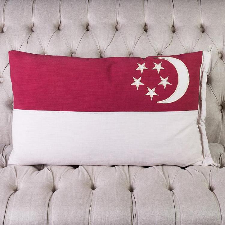Декоративная подушка с флагом Сингапура, S Flag Cushion Singapore Small