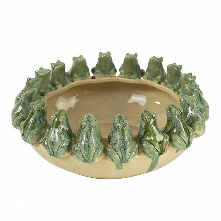 Пиала с лягушатами Frogs Bowl White Turquoise