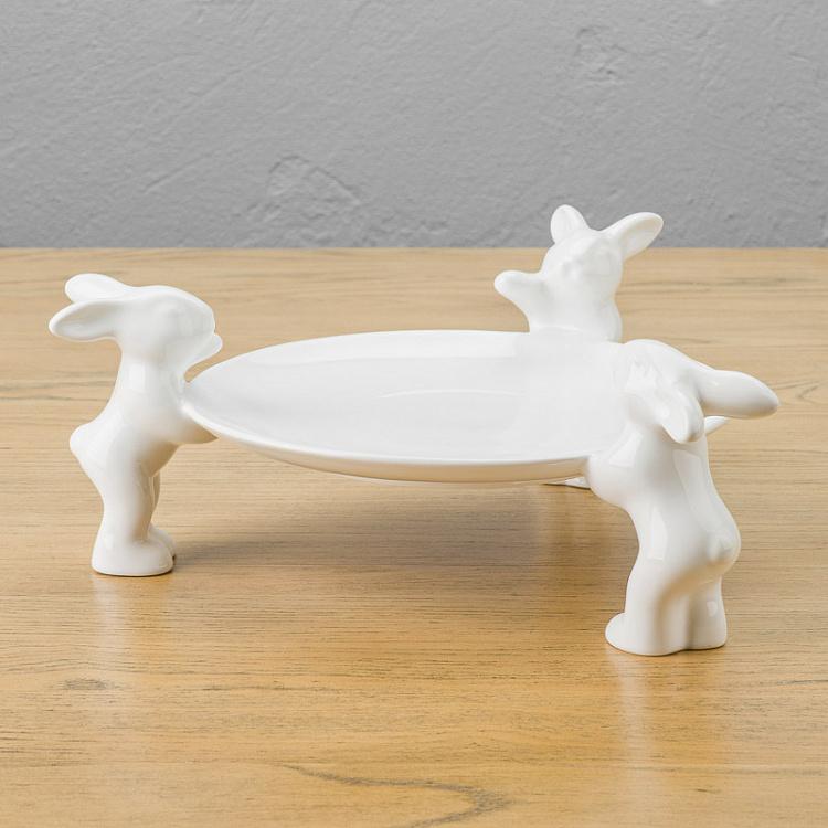 Сервировочная подставка-тортовница Кролики-воришки Plate For Sweets Rabbits Thieves