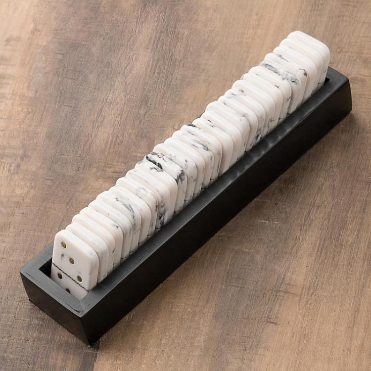 Настольная игра Домино с латунными вставками Domino Game With Brass Details