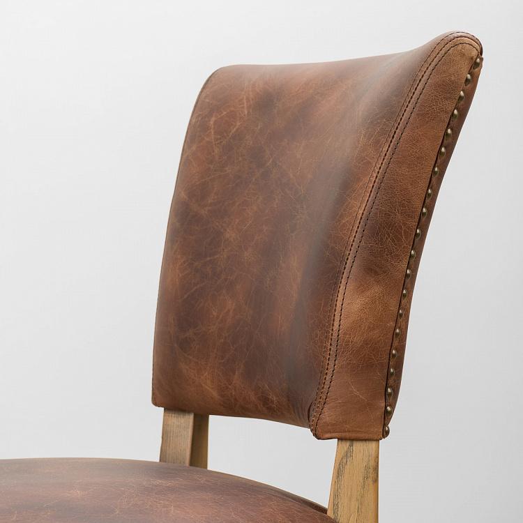 Стул Мами с заклёпками, светлые ножки Mami Dining Chair With Studs, Oak Brown
