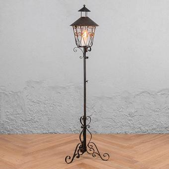 Metall Lantern With Glass Votive Dark Brown