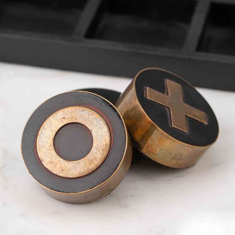 Настольная игра Крестики-нолики с латунными фишками OXO Game Resin And Brass