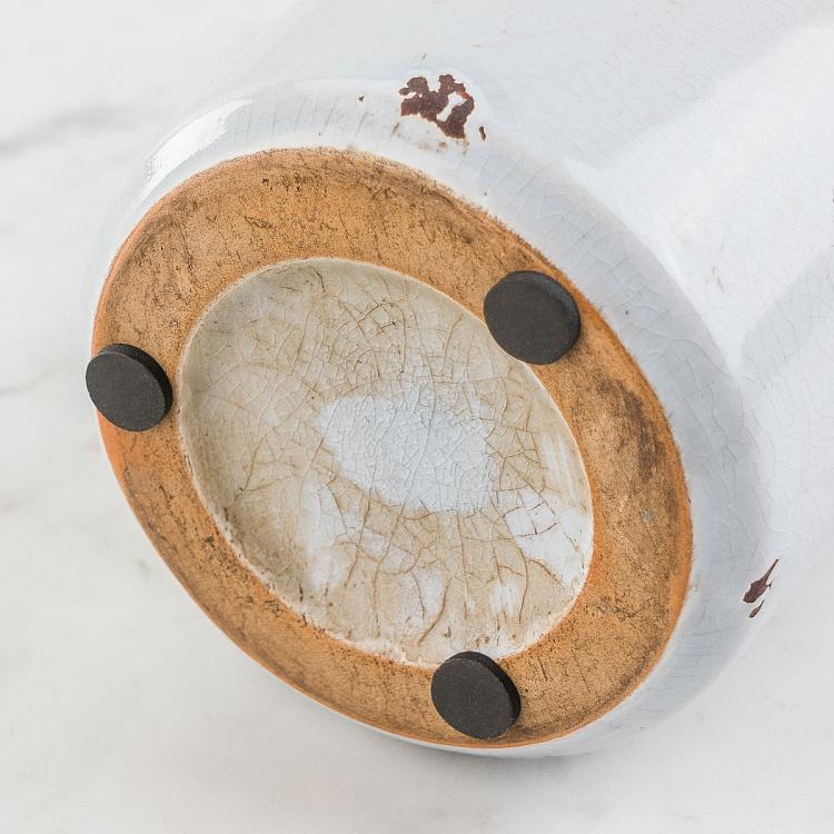 Низкая белая керамическая мини-ваза Бутыль Bottle Vase White Low