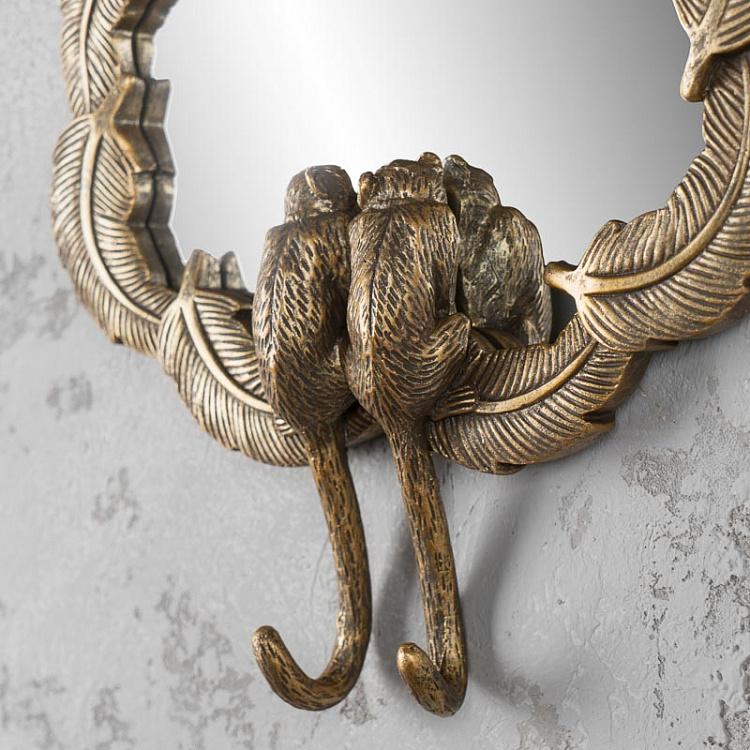 Настенное зеркало Перья и обезьянки Mirror With Feathers And Monkeys