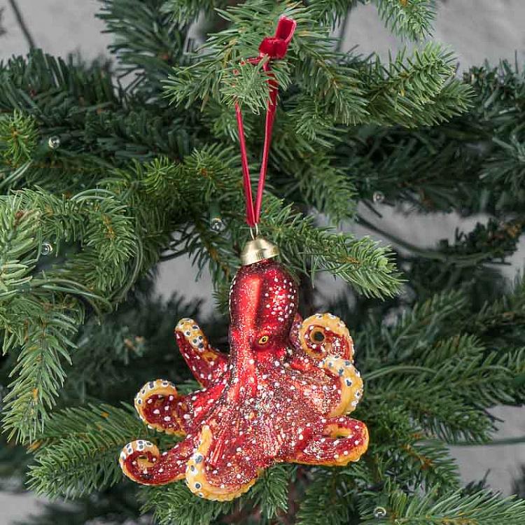 Ёлочная игрушка Осьминог Glass Octopus 10,5 cm