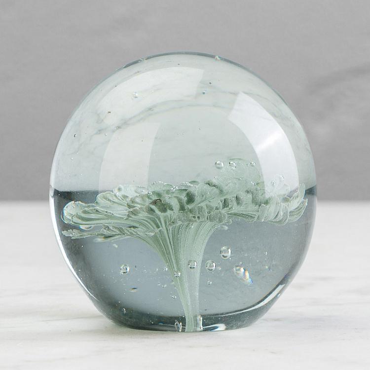 Пресс-папье Зелёный цветок Glass Paperweight Green Flower