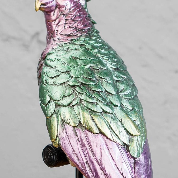 Статуэтка Попугай на подставке Parrot Bird On Stand Purple Green