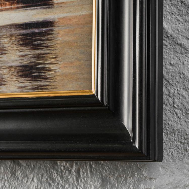 Картина-олеография в чёрно-золотой раме Сэр Фрэнсис Дрейк на борту Мести Sir Francis Drake On Board The Revenge, ANTB Frame